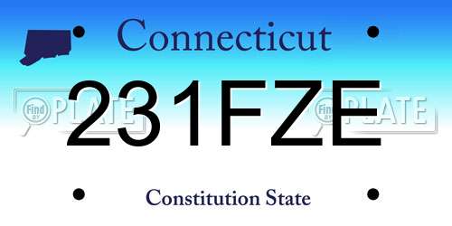 231FZE Connecticut License Plate