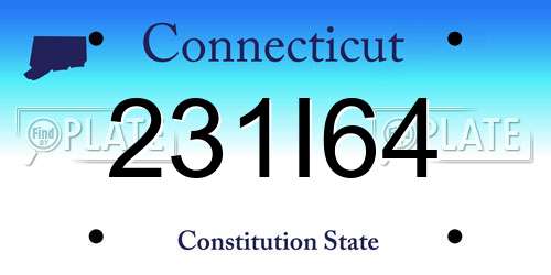 231I64 Connecticut License Plate