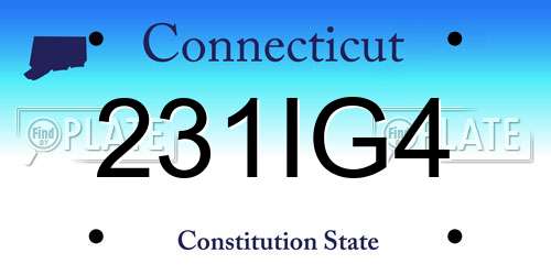 231IG4 Connecticut License Plate