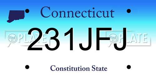 231JFJ Connecticut License Plate