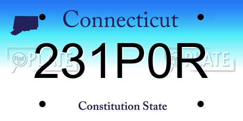 231P0R Connecticut License Plate