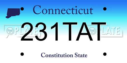 231TAT Connecticut License Plate