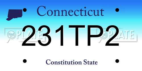 231TP2 Connecticut License Plate
