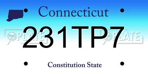 231TP7 Connecticut License Plate