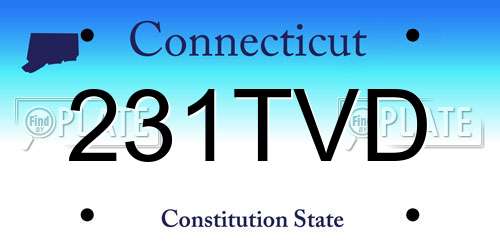 231TVD Connecticut License Plate