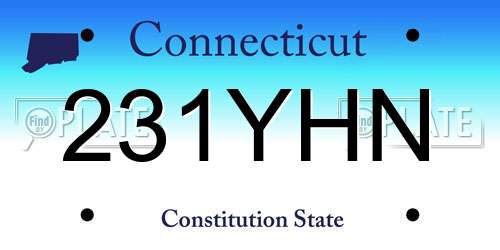 231YHN Connecticut License Plate