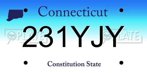 231YJY Connecticut License Plate