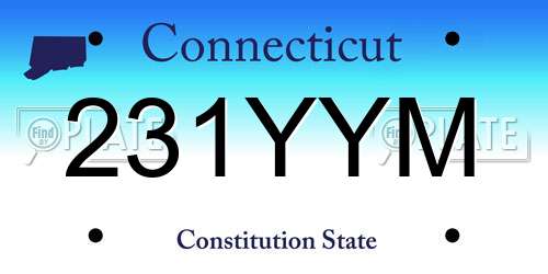 231YYM Connecticut License Plate