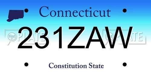 231ZAW Connecticut License Plate