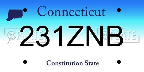 231ZNB Connecticut License Plate