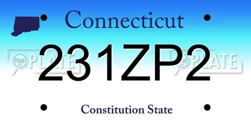231ZP2 Connecticut License Plate
