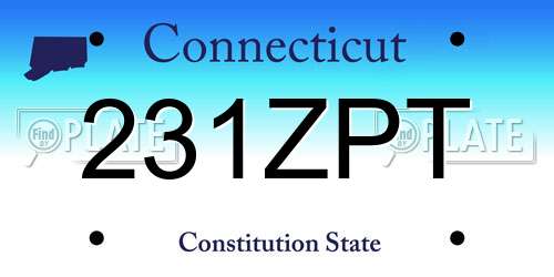 231ZPT Connecticut License Plate