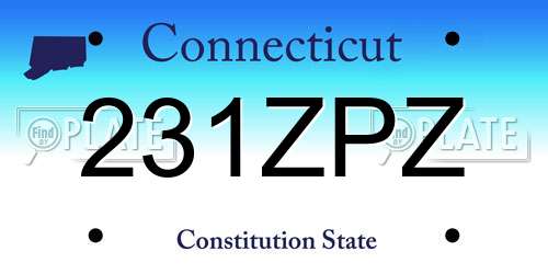 231ZPZ Connecticut License Plate