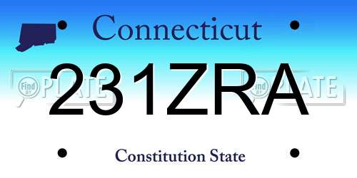 231ZRA Connecticut License Plate