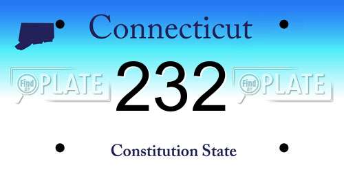 232 Connecticut License Plate