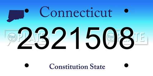 2321508 Connecticut License Plate