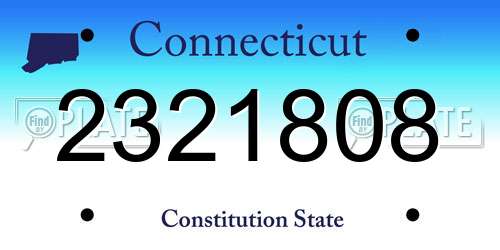 2321808 Connecticut License Plate