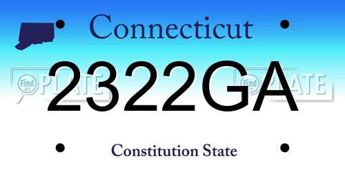 2322GA Connecticut License Plate