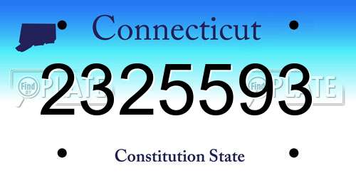 2325593 Connecticut License Plate