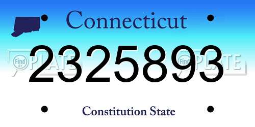 2325893 Connecticut License Plate