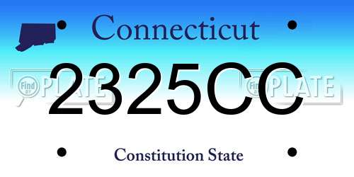 2325CC Connecticut License Plate