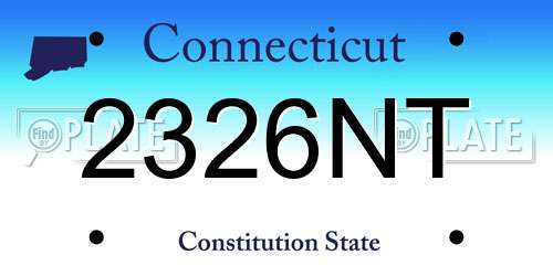 2326NT Connecticut License Plate