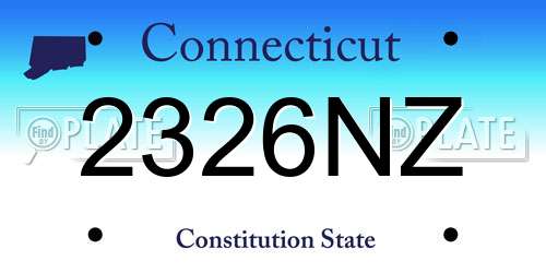 2326NZ Connecticut License Plate
