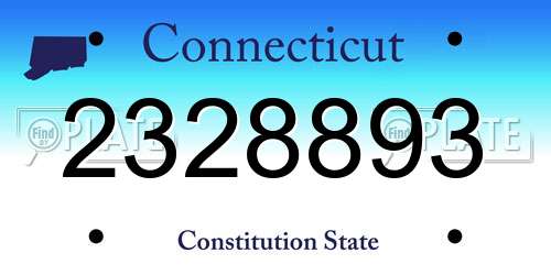 2328893 Connecticut License Plate