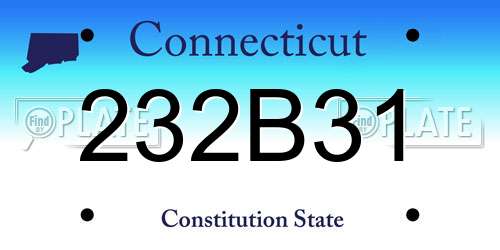 232B31 Connecticut License Plate
