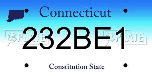232BE1 Connecticut License Plate
