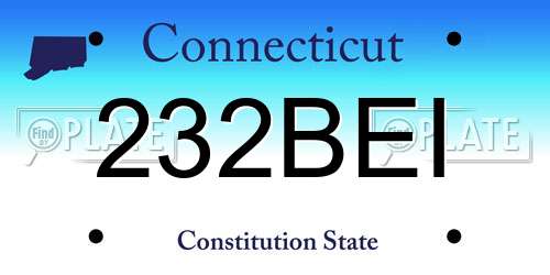 232BEI Connecticut License Plate