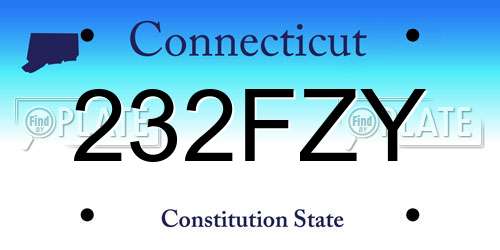 232FZY Connecticut License Plate