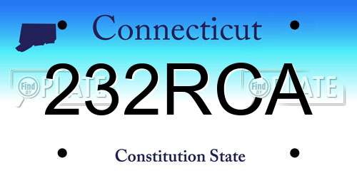 232RCA Connecticut License Plate