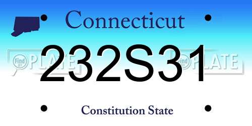 232S31 Connecticut License Plate