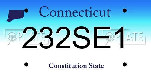 232SE1 Connecticut License Plate