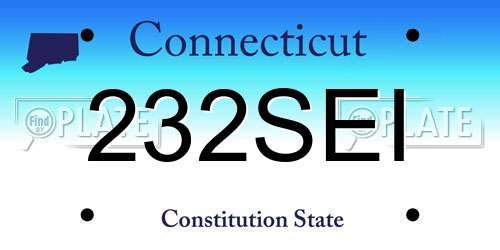 232SEI Connecticut License Plate