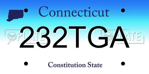 232TGA Connecticut License Plate