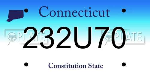 232U70 Connecticut License Plate