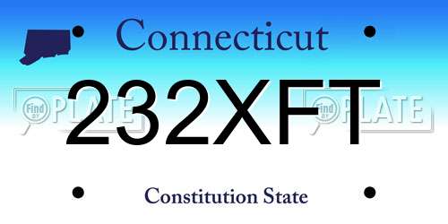 232XFT Connecticut License Plate