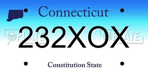 232XOX Connecticut License Plate
