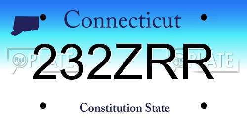 232ZRR Connecticut License Plate