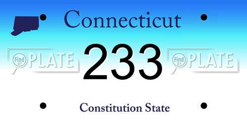 233 Connecticut License Plate