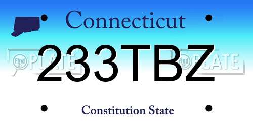 233TBZ Connecticut License Plate