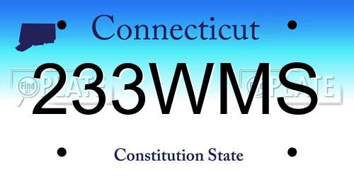 233WMS Connecticut License Plate