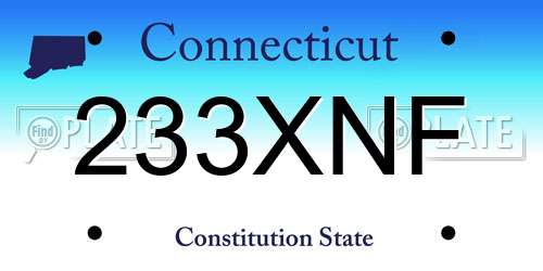233XNF Connecticut License Plate