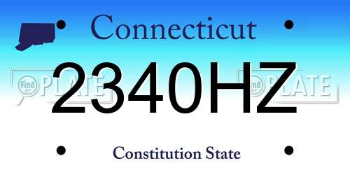 2340HZ Connecticut License Plate