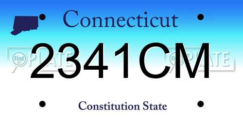 2341CM Connecticut License Plate