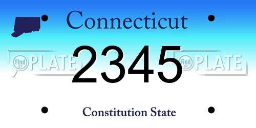 2345 Connecticut License Plate