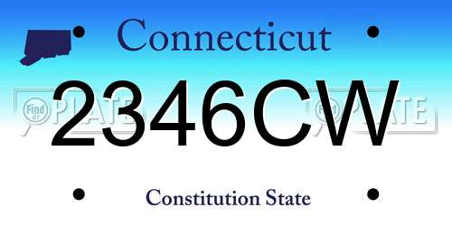 2346CW Connecticut License Plate