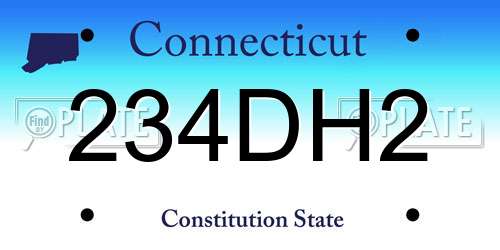 234DH2 Connecticut License Plate